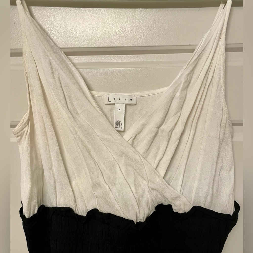 Leith Black & Winter White Jumpsuit